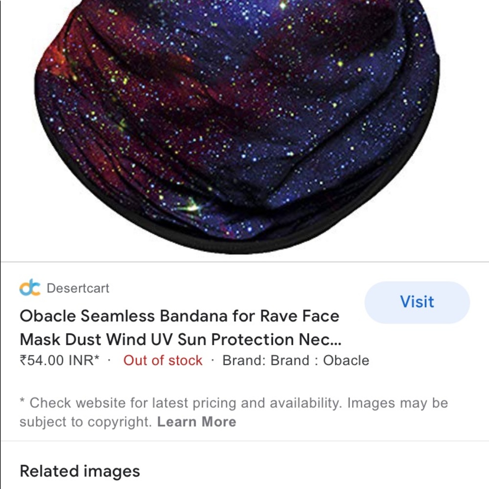 New OBACLE Face Mask/ Scarf etc. galaxy look